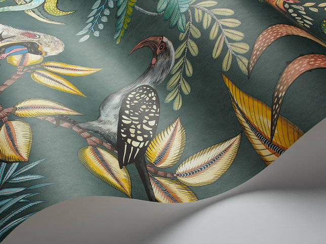 Savuti Dark Petrol  Wallcovering by Cole & Son 