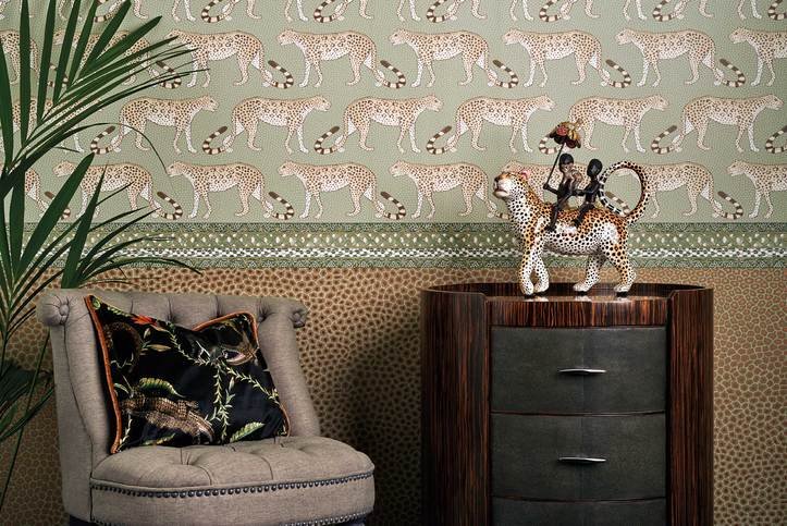 Senzo Spot Olive Wallcovering by Cole & Son 