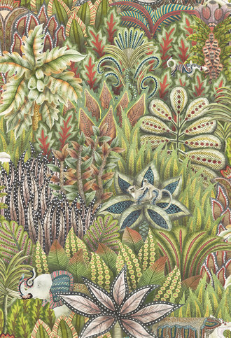 Singita Green Wallcovering by Cole & Son 
