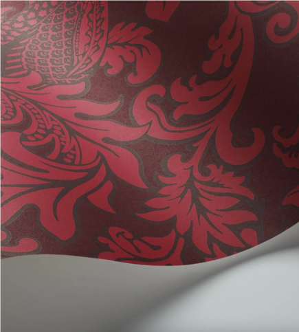 Balabina Red on Crimson Wallcovering by Cole & Son 