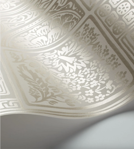 Bellini Metallic Gilver on Stone Wallcovering by Cole & Son 
