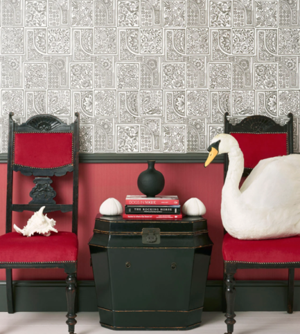 Bellini Soot & Snow Wallcovering by Cole & Son 