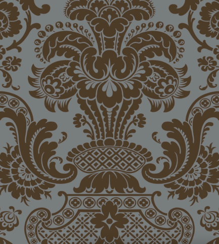 Carmen Metallic Bronze on Charcoal Wallcovering by Cole & Son 
