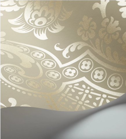 Carmen Metallic Gilver on Linen Wallcovering by Cole & Son 