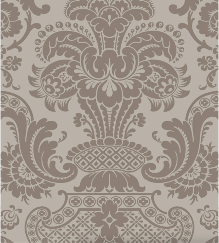 Carmen Metallic Rose Gold on Dark Taupe Wallcovering by Cole & Son 
