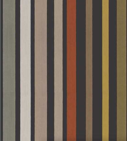 Carousel Stripe Mariinsky Black & Multi Wallcovering by Cole & Son 