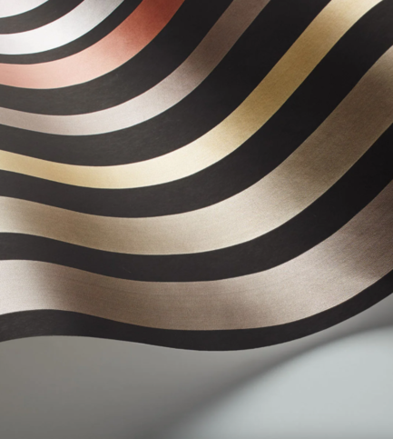Carousel Stripe Mariinsky Black & Multi Wallcovering by Cole & Son 