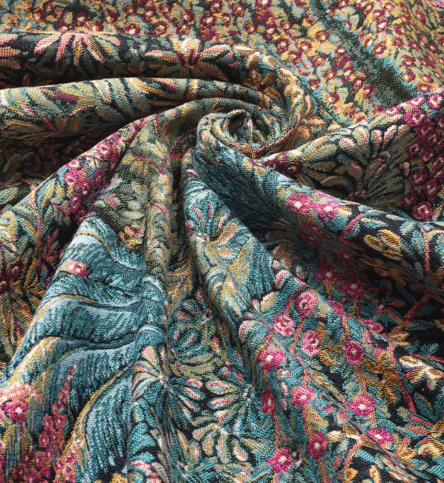 Cascade Jacquard Teal & Viridian Fabric by Cole & Son 