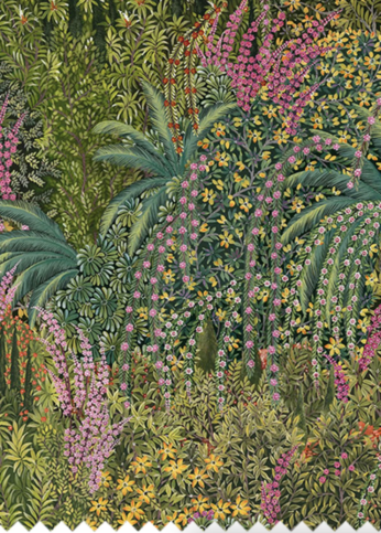 Cascade Linen Union Leaf Green Fabric by Cole & Son 