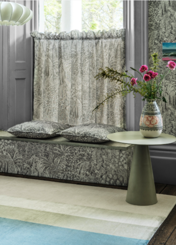 Cascade Linen Union Platinum Fabric by Cole & Son 