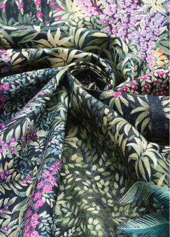 Cascade Linen Union Teal & Viridian Fabric by Cole & Son 