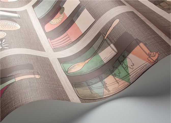 Cocktails Wallcovering by Cole & Son 