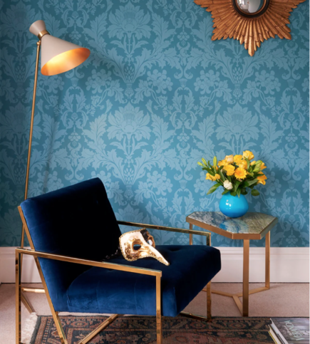 Fonteyn Petrol Wallcovering by Cole & Son 