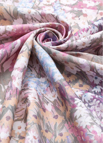 Grande Fleur Linen Union Cerise & Eau de Nil Fabric by Cole & Son 