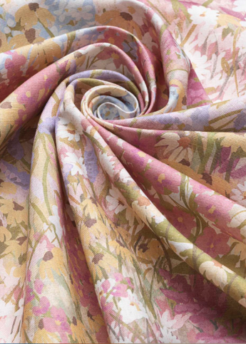 Grande Fleur Linen Union Peach & Blush Fabric by Cole & Son 