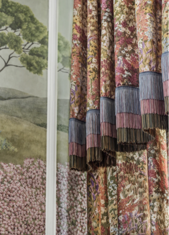 Grande Fleur Linen Union Peach & Blush Fabric by Cole & Son 