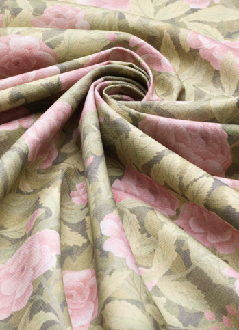 Idyll Roses Linen Union Blush Fabric by Cole & Son 