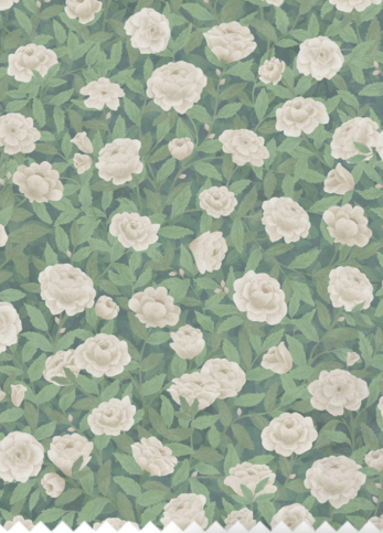 Idyll Roses Linen Union Eau de Nil Fabric by Cole & Son 