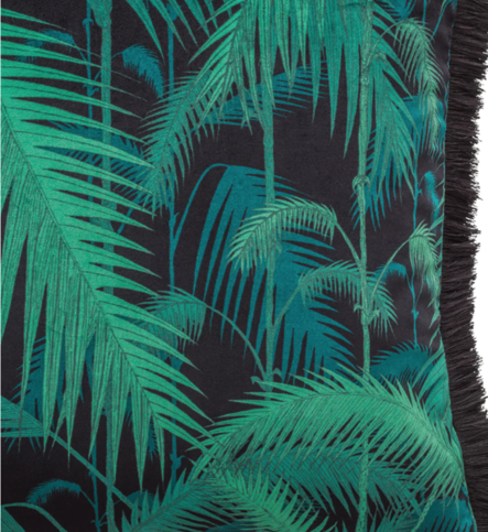Palm Jungle Velvet Cushion with Fringing by Cole & Son 