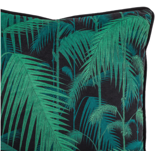 Palm Jungle Velvet Cushion with Velvet Piping by Cole & Son 