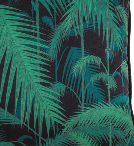 Palm Jungle Velvet Cushion with Velvet Piping by Cole & Son 