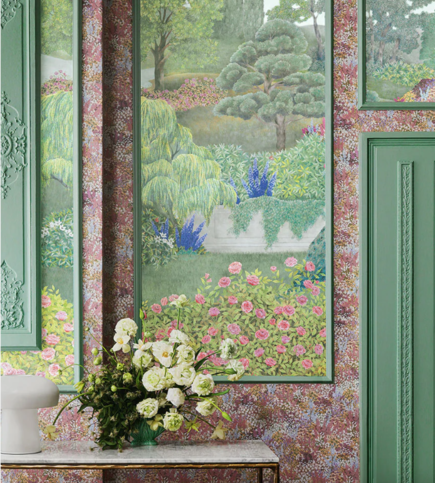 Petite Fleur Peach & Blush Wallcovering by Cole & Son 