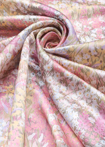 Petite Fleur Satin Peach & Blush Fabric by Cole & Son 
