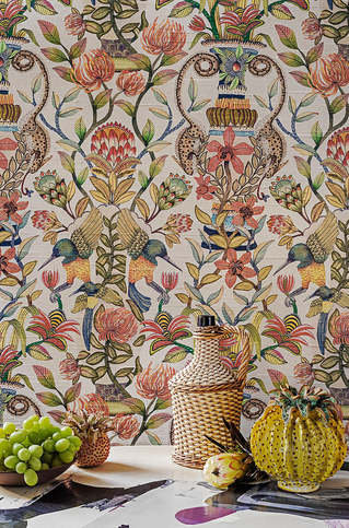 Protea Garden Silk Wallcovering by Cole & Son 