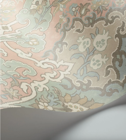 Pushkin Stone & Duck Egg on Plaster Pink Wallcovering by Cole & Son 