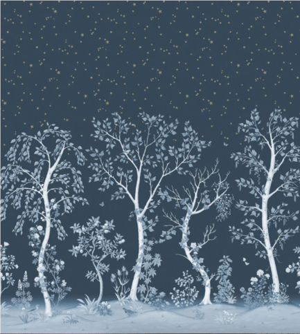 Seasonal Woods Midnight Wallcovering by Cole & Son 