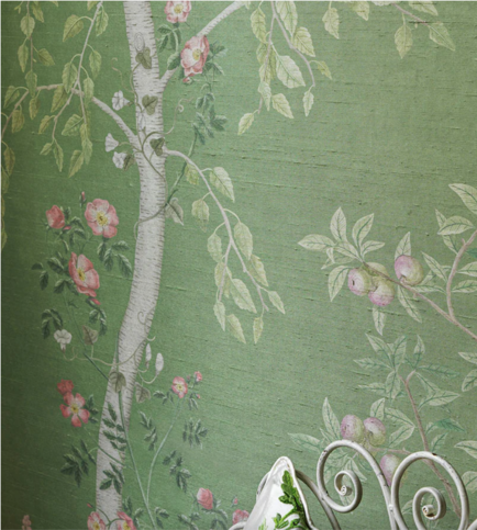 Seasonal Woods Silk Jade Wallcovering by Cole & Son 