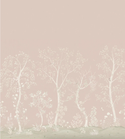 Seasonal Woods Silk Rose Quartz Wallcovering by Cole & Son 