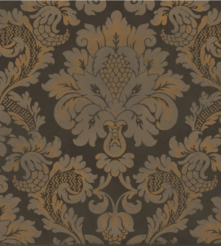 Stravinsky Metallic Bronze on Soot Wallcovering by Cole & Son 