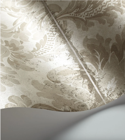 Stravinsky Metallic Gilver Wallcovering by Cole & Son 