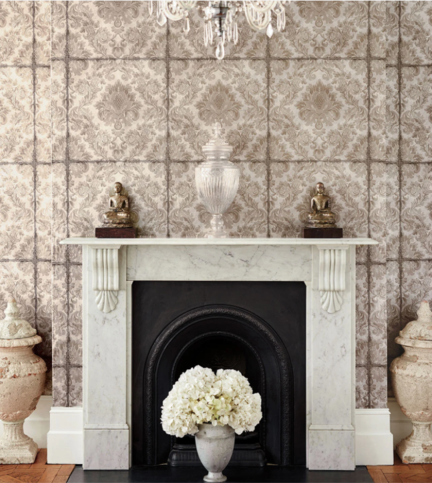 Stravinsky Metallic Gilver Wallcovering by Cole & Son 