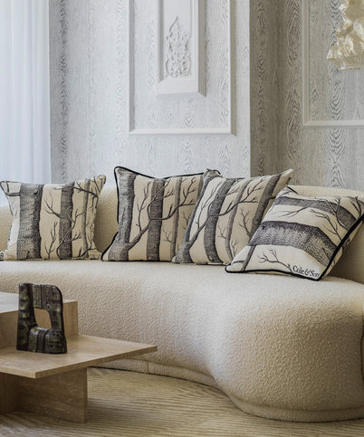 Woods Linen Union Cushion by Cole & Son 