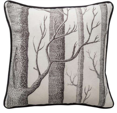 Woods Linen Union Cushion with Velvet Piping by Cole & Son 