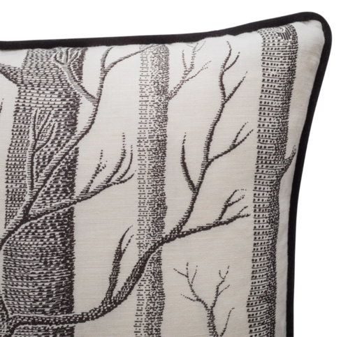 Woods Linen Union Cushion with Velvet Piping by Cole & Son 