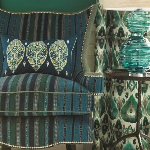 Almacan Peacock Fabric by William Yeoward