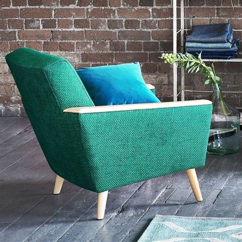 Birkett Viridian Fabric by Designers Guild 