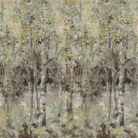 Bois De Bouleau Grasscloth Scene 2 Sepia Wallcovering by Designers Guild