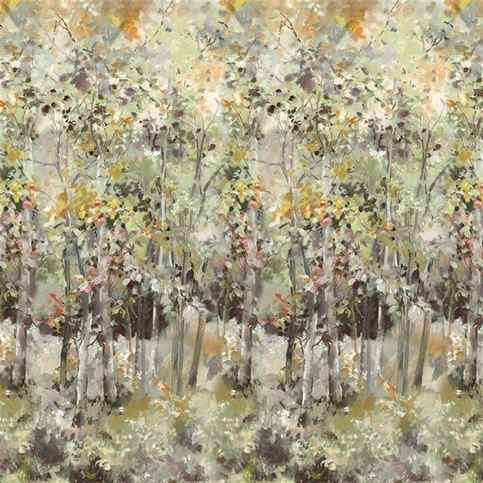 Bois De Bouleau Scene 1 Sepia Wallcovering by Designers Guild