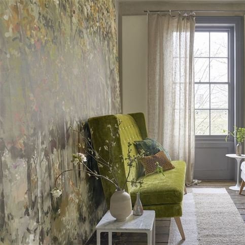 Bois De Bouleau Scene 1 Sepia Wallcovering by Designers Guild