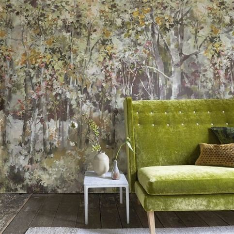 Bois De Bouleau Scene 2 Sepia Wallcovering by Designers Guild