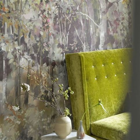 Bois De Bouleau Scene 2 Sepia Wallcovering by Designers Guild