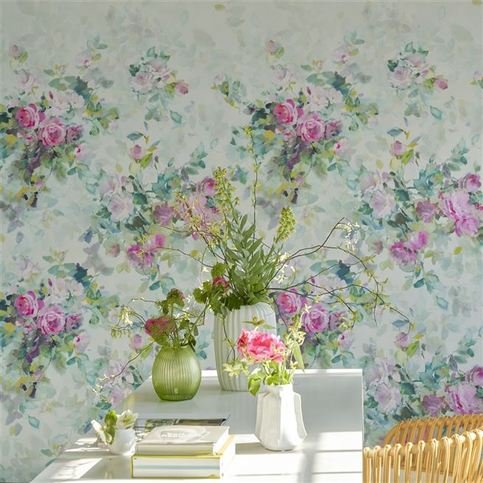 Bouquet De Roses Celadon Wallcovering by Designers Guild
