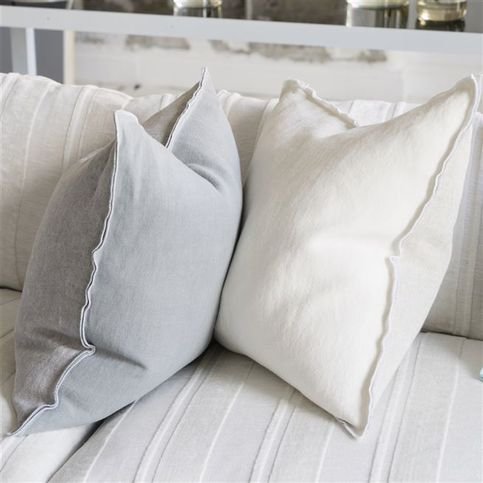 Brera Lino Alabaster & Natural Cushion by Designers Guild