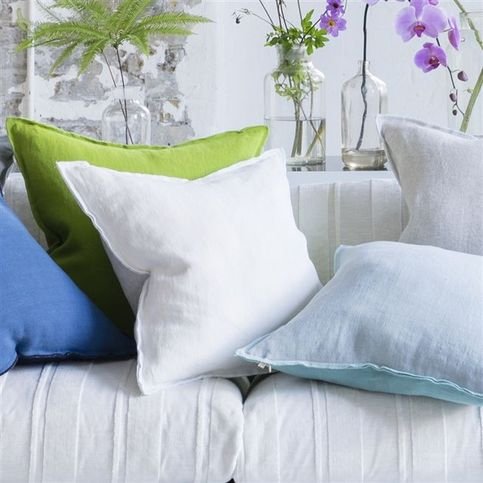 Brera Lino Alabaster & Natural Cushion by Designers Guild