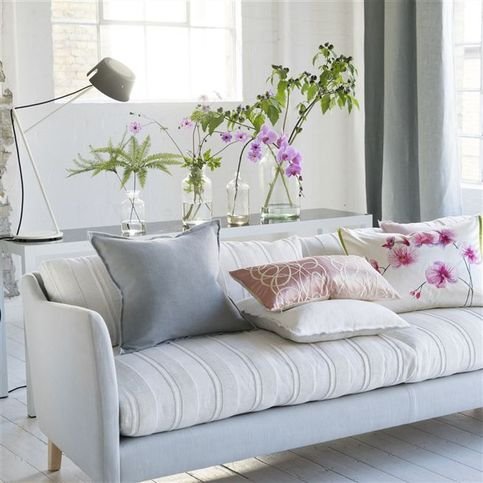 Brera Lino Alabaster & Natural Cushion by Designers Guild