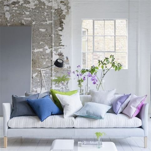 Brera Lino Alabaster & Natural Cushion by Designers Guild